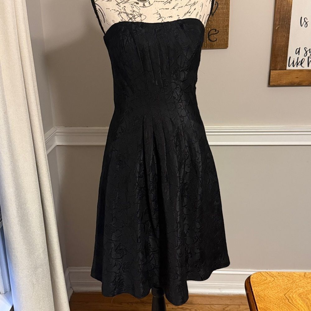 White House Black Market Black Strapless A-Line Dress